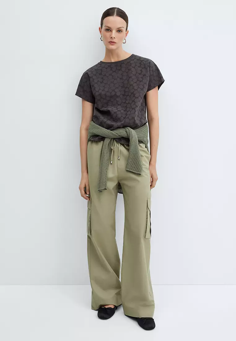 Buy Mango Openwork Cotton-Blend T-Shirt 2024 Online | ZALORA
