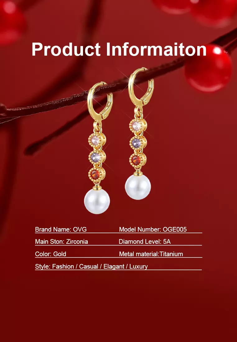 Anting Wanita Original Korea Zircon Pear Earrings Cewek Anting Cewek Anti Karat