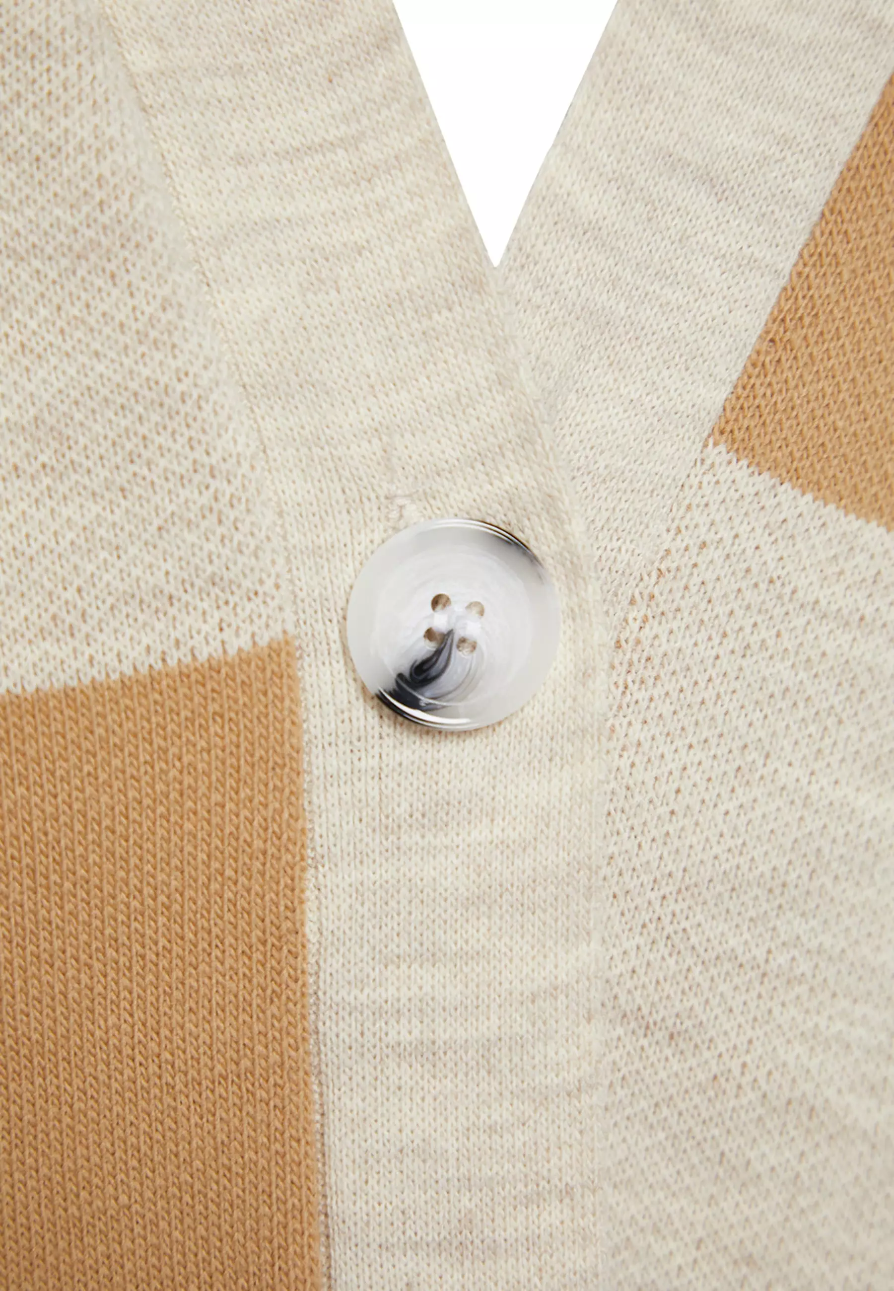 Check Pattern Knit Cardigan