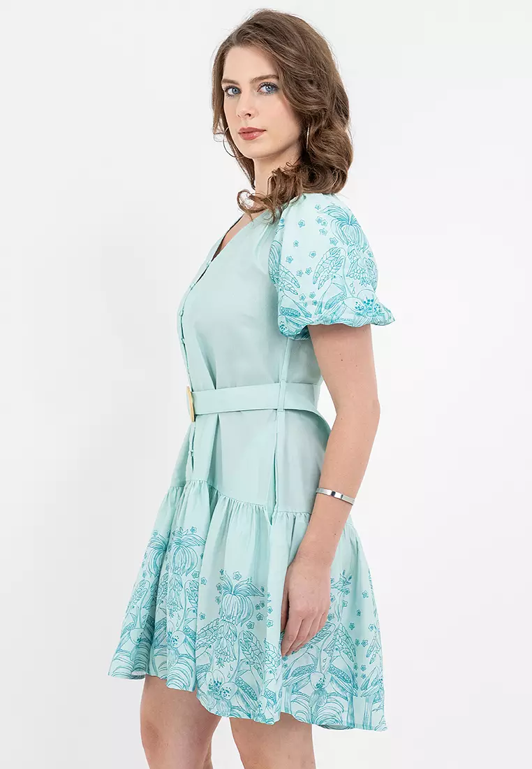 filipiniana green dress Women's Filipiñiana Organza Martha Dress in Beige main image 0