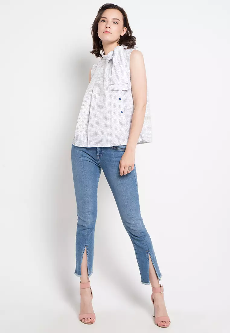 Sophistix Acacia Blouse In White Print