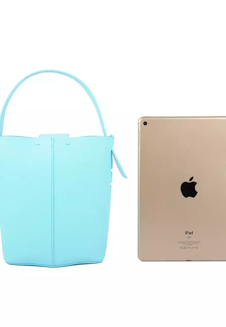 Terranova Felucca Mini Top Handle Bucket Bag in Aqua/Mint