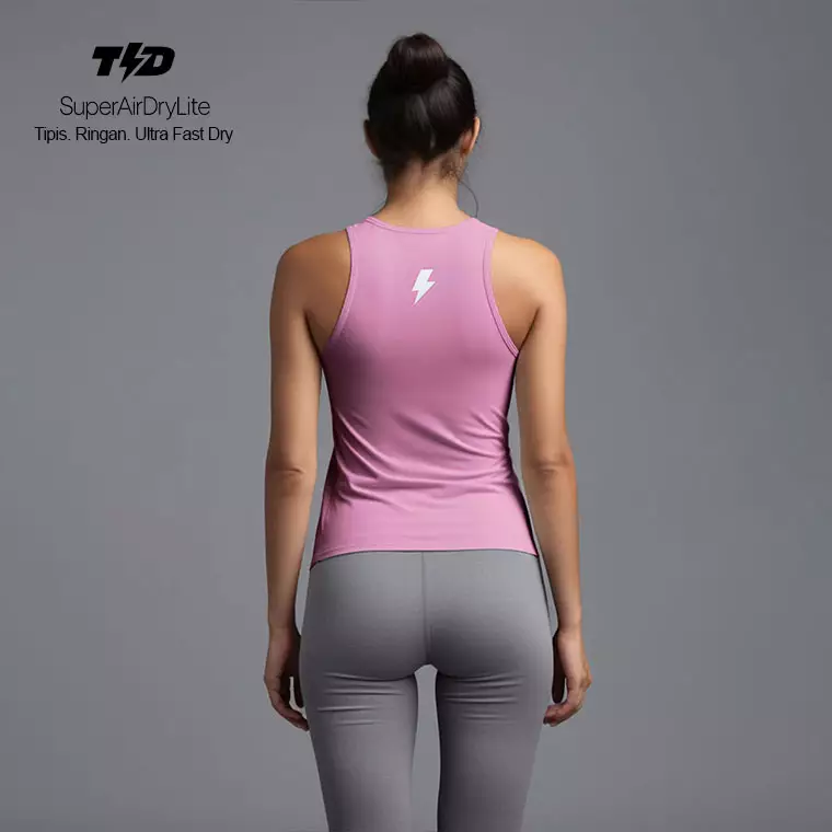 LSD42 Tank Top Crop Top Sport Gym Lari Running superairdrylite pale pink pastel