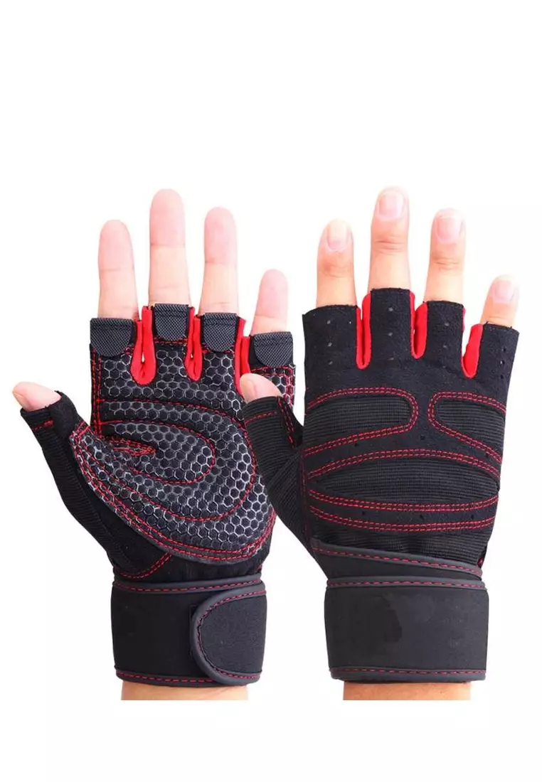 Decs Sarung Tangan Pria Wanita Motor Half Finger Gym Material Microfiber Leather ORIGINAL - Black