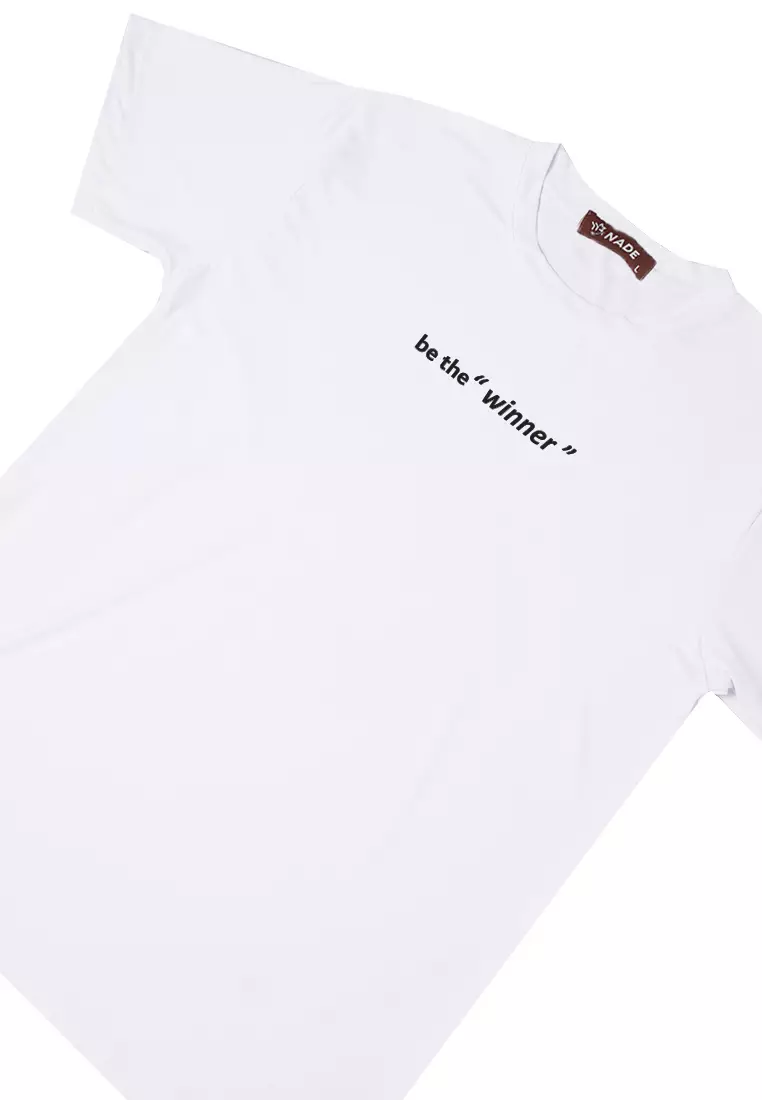 NTD94 Kaos Gym Stretch Nade "be the winner" putih