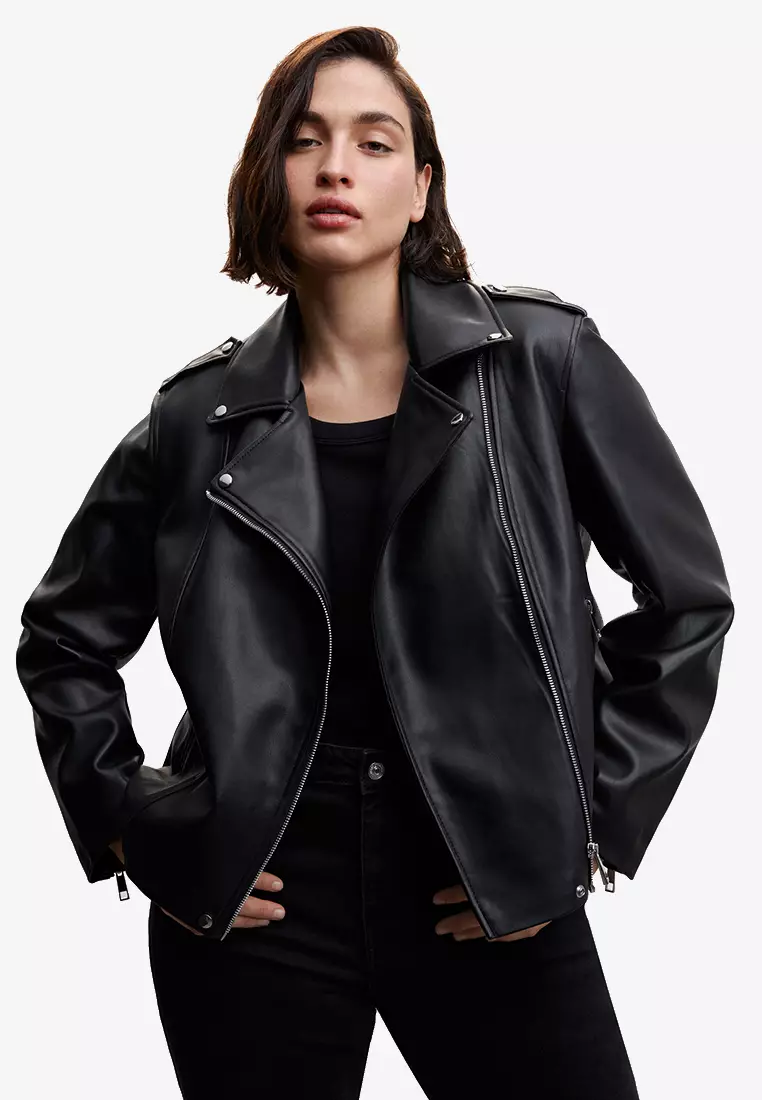 Mango faux hotsell leather jacket