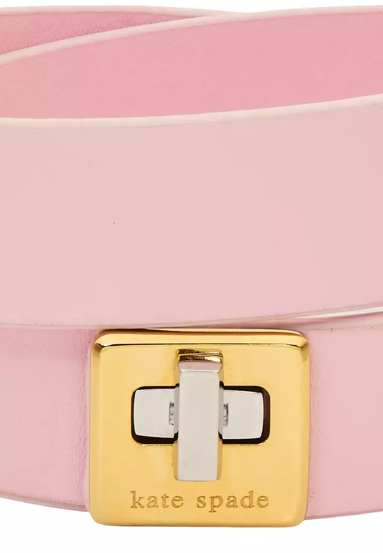 Phoebe Leather Double Wrap Bracelet - Pink KL499