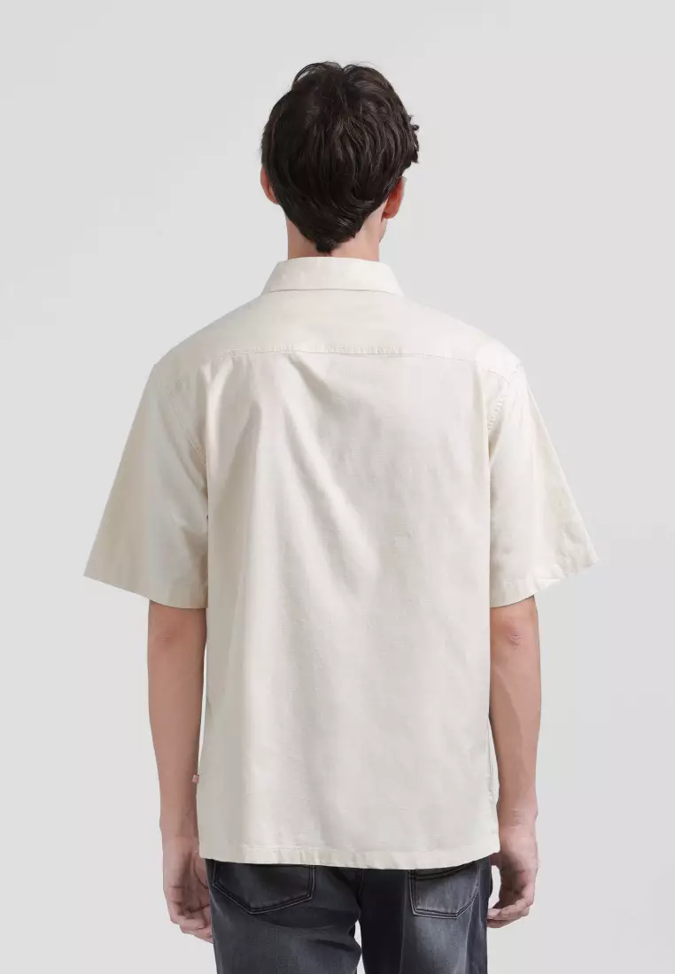 Emba Denim - Stefano Kemeja Pria Relaxed Fit Warna Beige