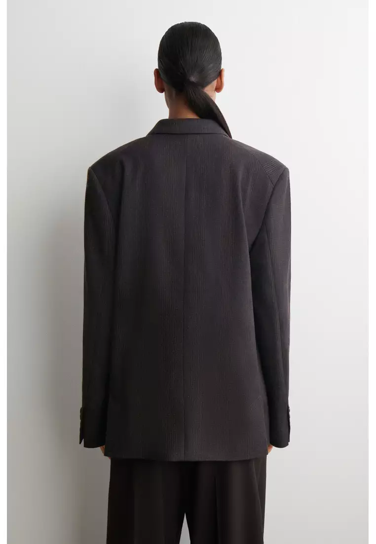 CHECKED DOUBLE-BREASTED BLAZER