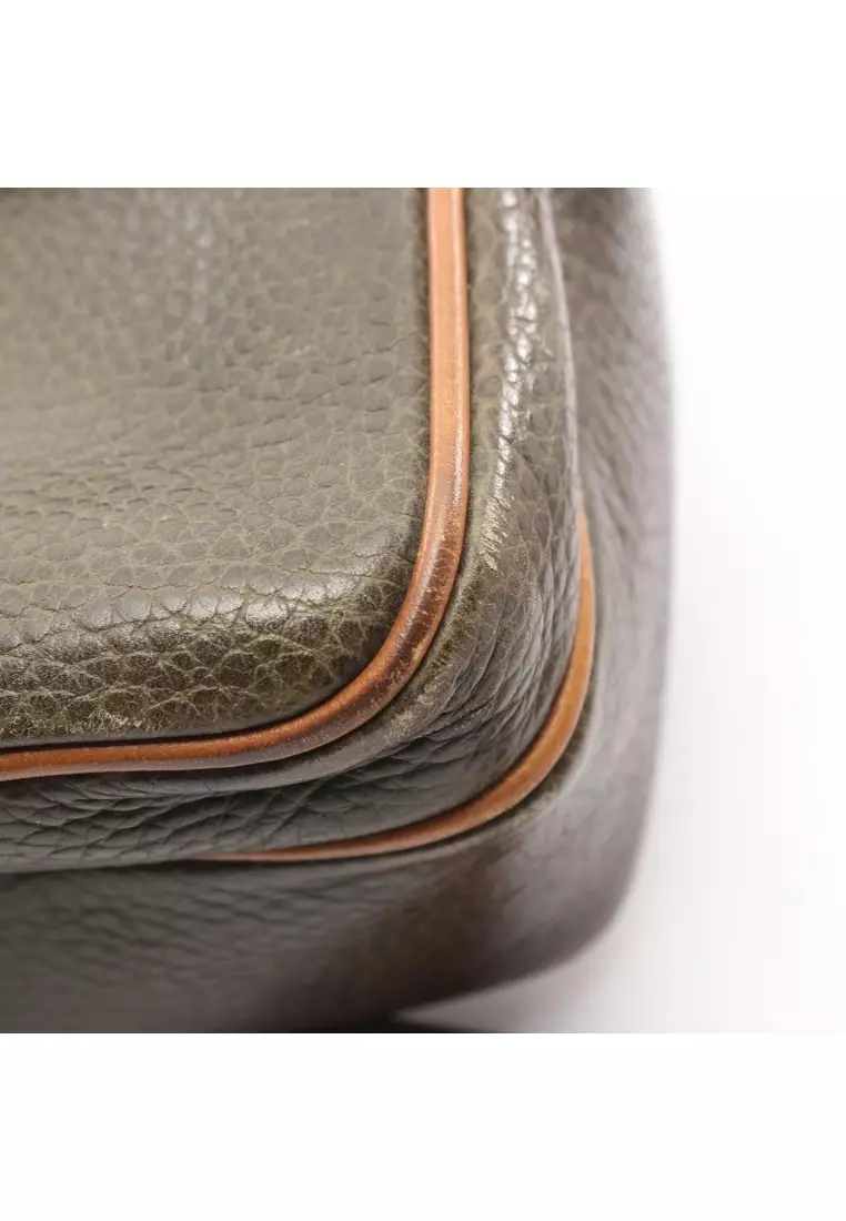 Buy Celine Pre-Loved Celine Gancini Shoulder bag leather Khaki