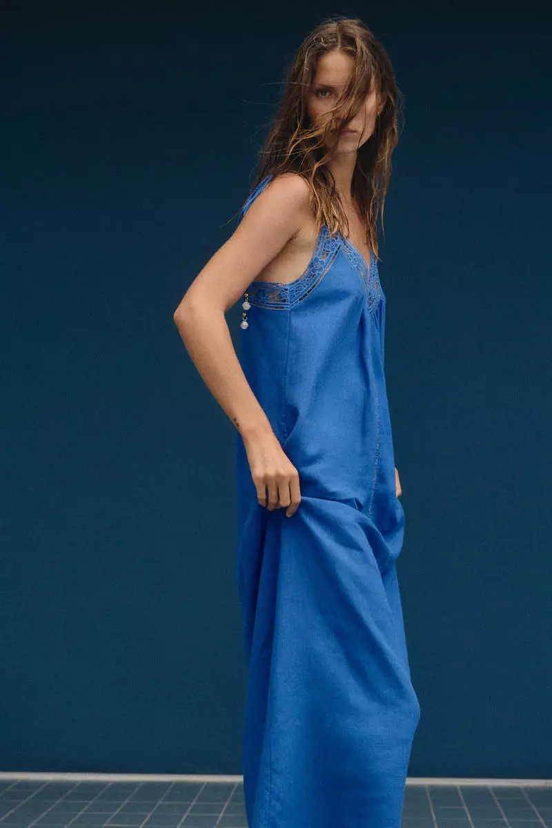 Broderie anglaise tie-strap dress