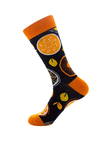 Kings Collection black Orange Pattern Cozy Socks (EU39-EU45) 65FD5AA0AF094CGS_1
