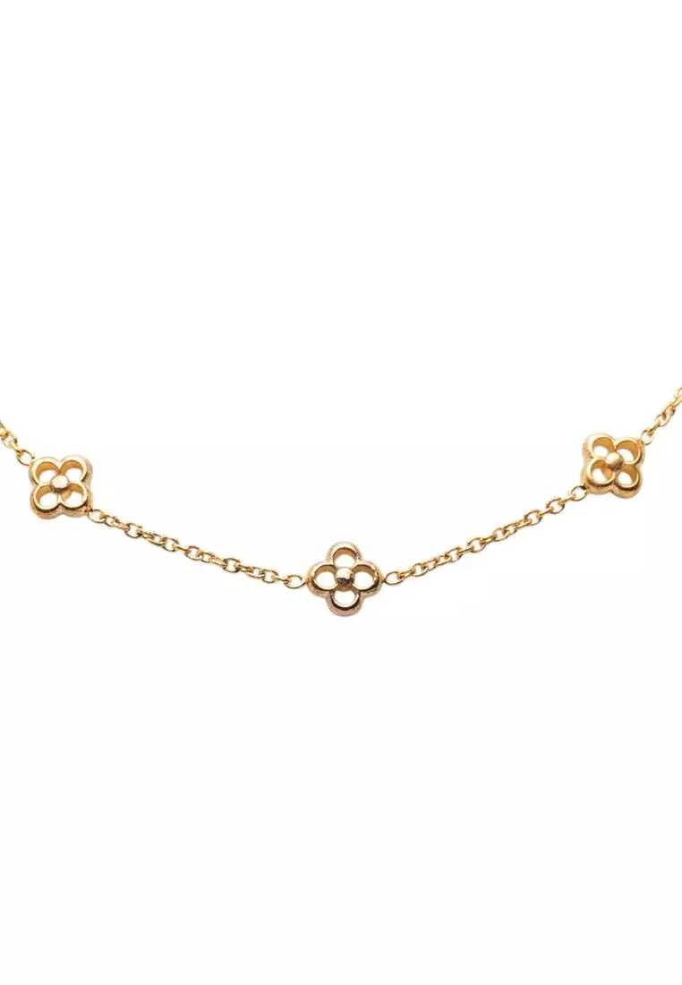 Pre-Loved Louis Vuitton Gold Plated Flower Full Necklace