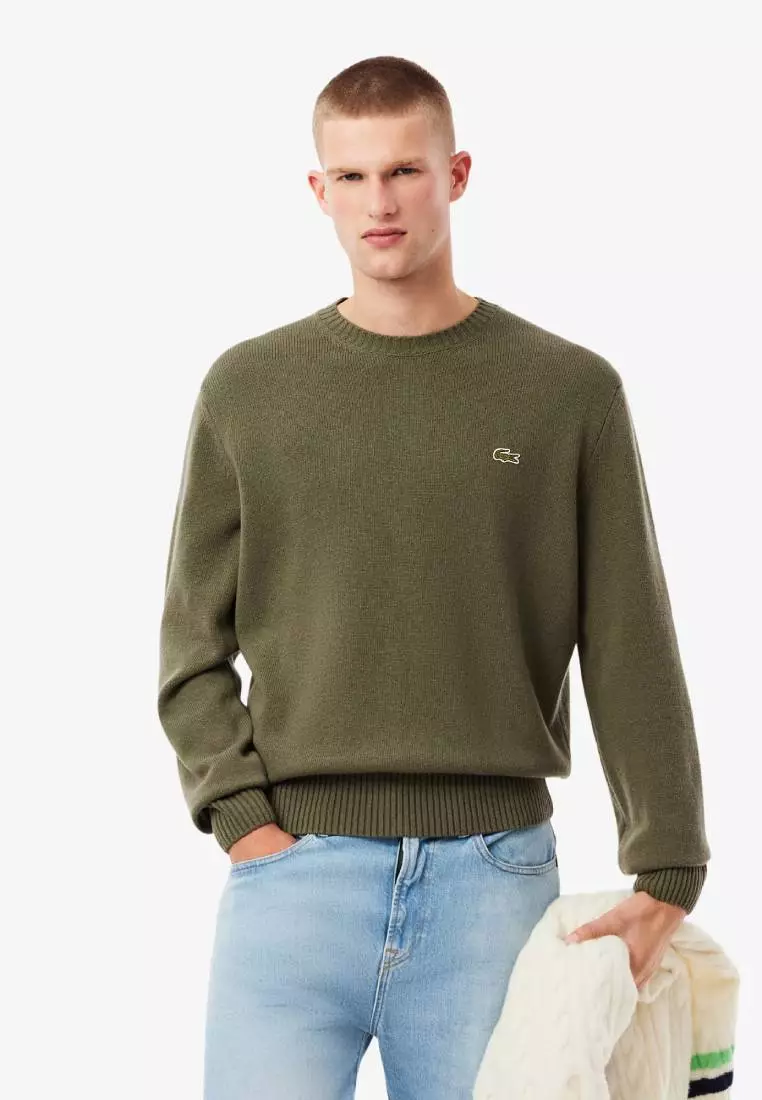Carded Wool Crew Neck Sweater