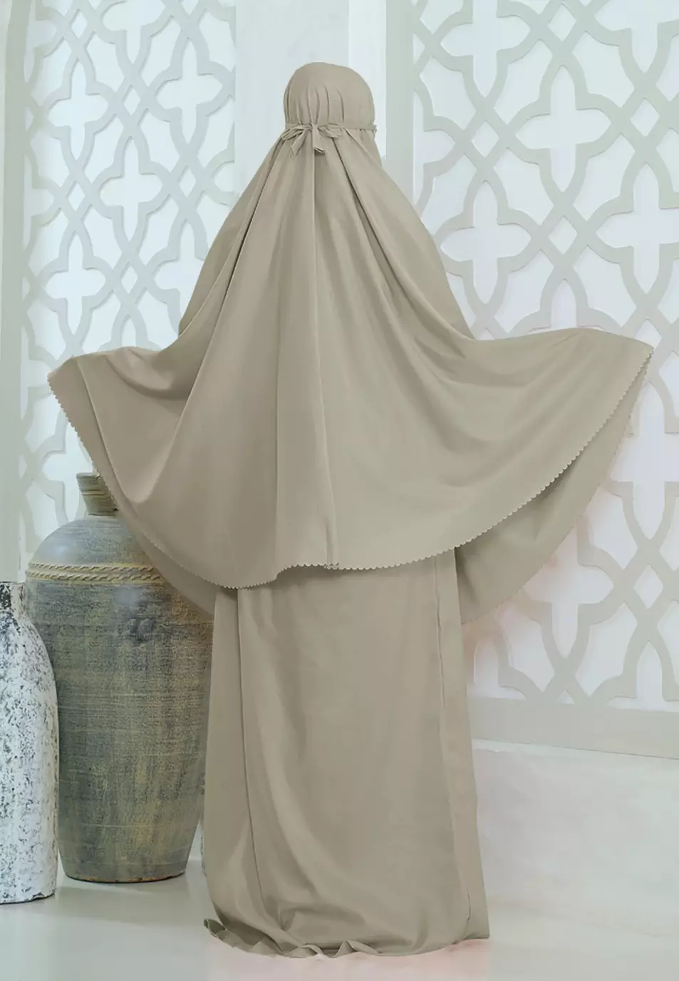 Zelena - Mukena Basic Sabira Lasercut 2in1 Prayer Set - Dewasa