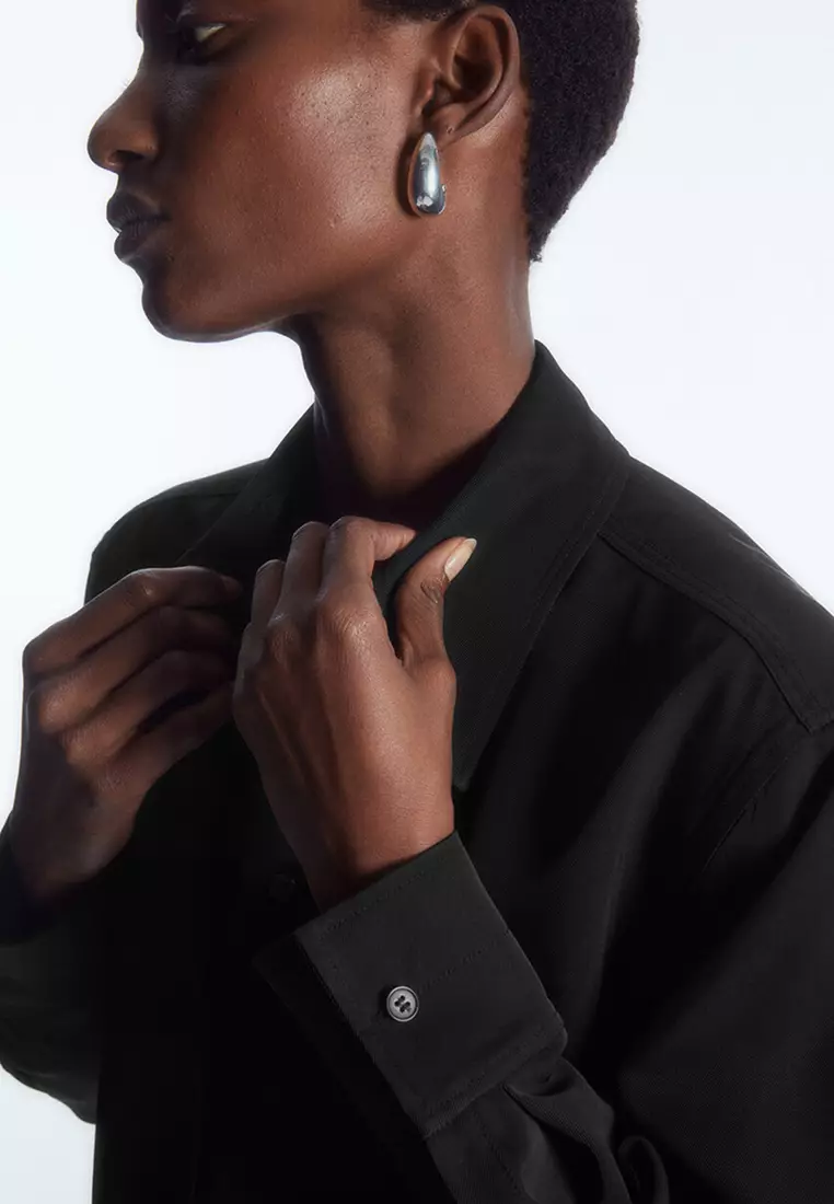 Regular-Fit Peak-Collar Draped Shirt