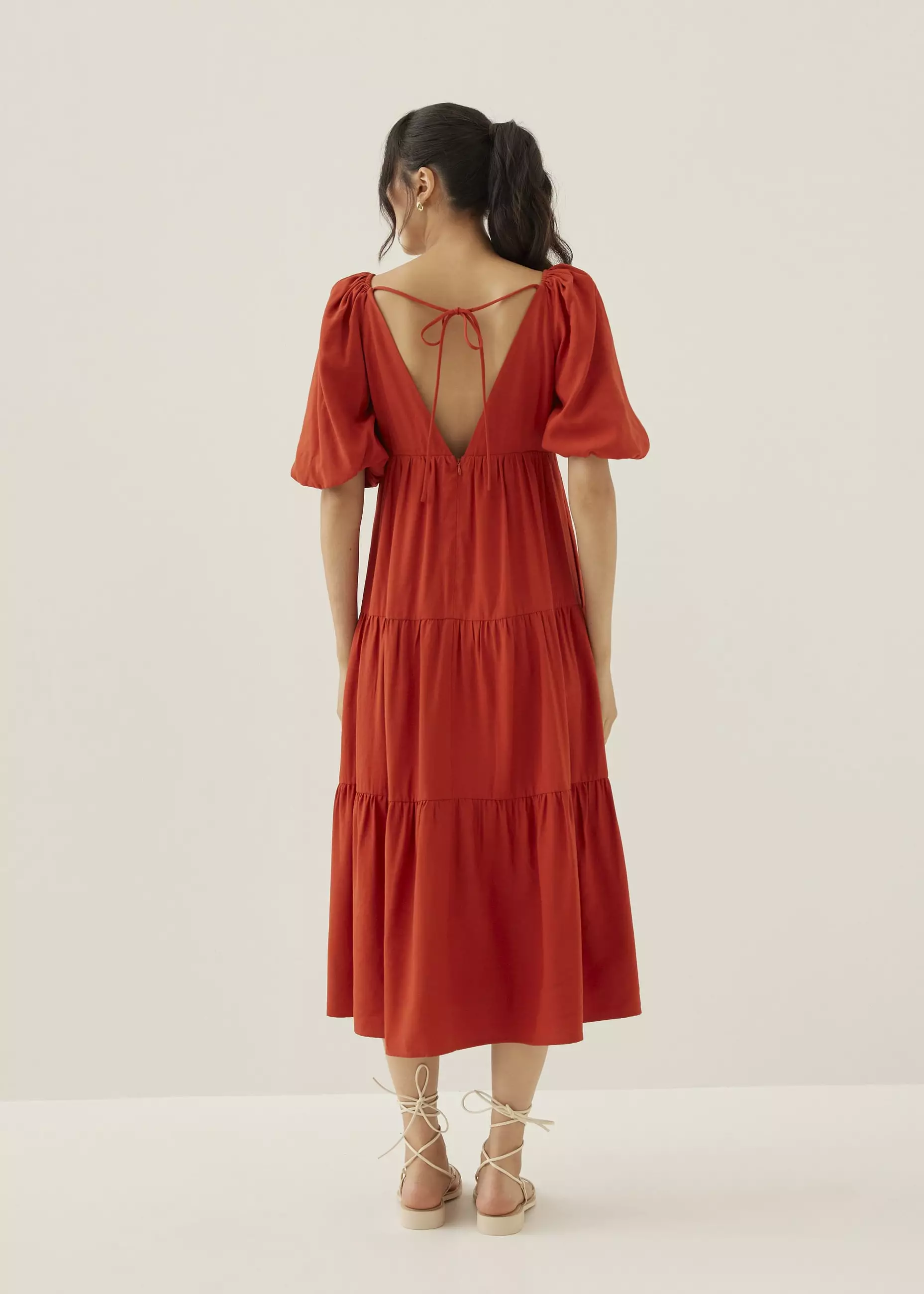 Dress Wanita - Katrine Padded Tiered Maxi Dress