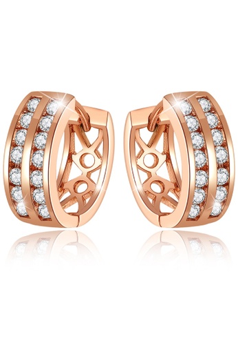 Bullion Gold gold BULLION GOLD Dual Channel Earrings-Rose Gold/Clear 46879ACCF9205CGS_1