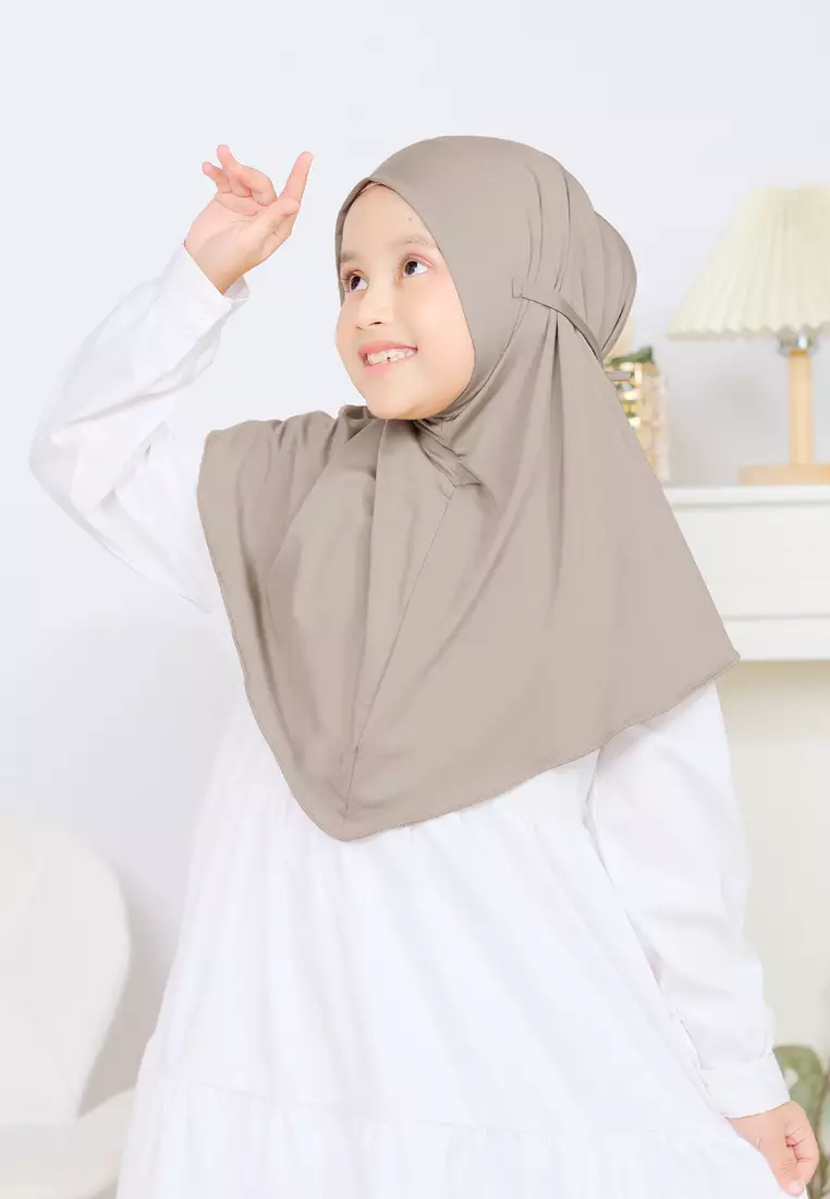 Cotton Bee - Alisha Hijab Instan Anak | Bergo Kerudung Tali Anak - S