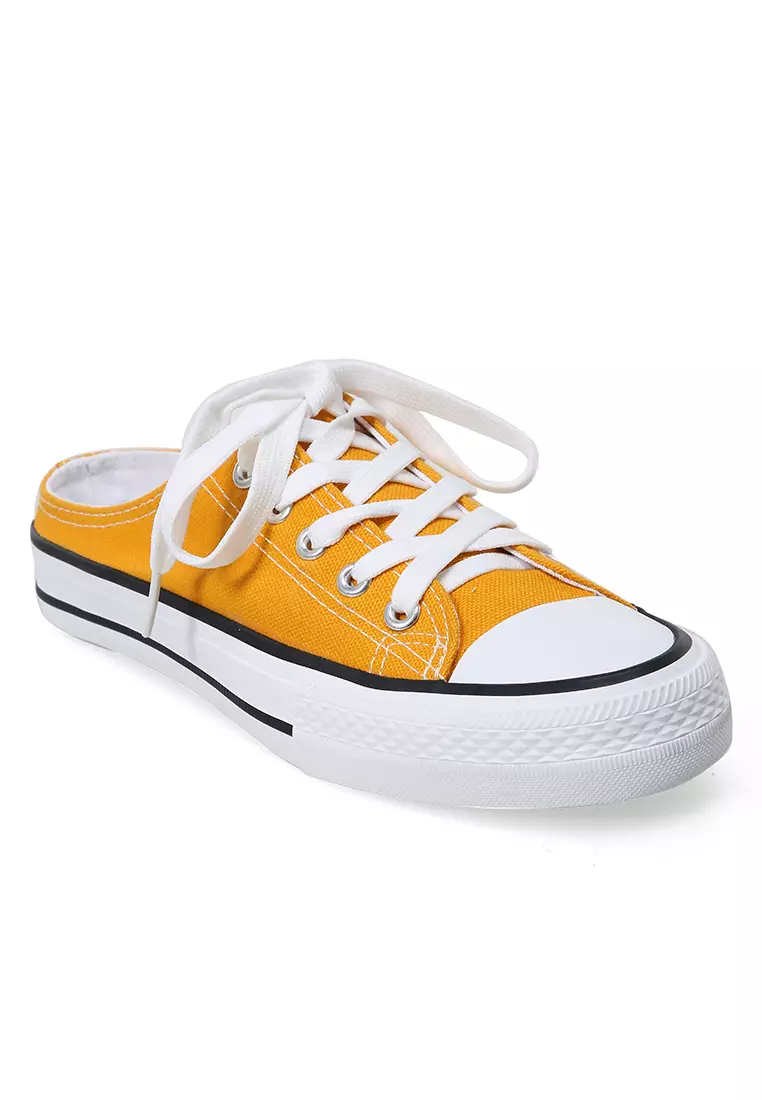 Sneakers Slip On Casual Pria Wanita Tali Ikat Comfortable - Yellow