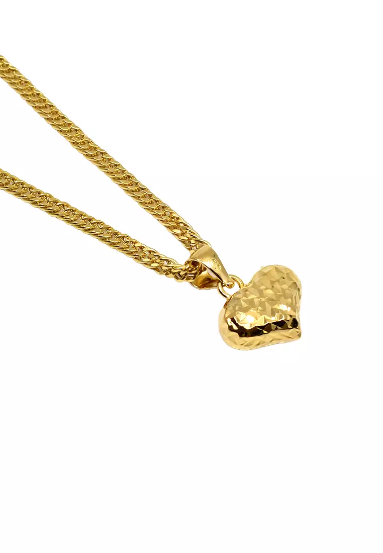 18K Yellow Gold Necklace and Pendant