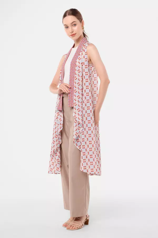 MINIMAL - Asmyra - Cardigan Flowy Motif Bunga - Red Warna Red