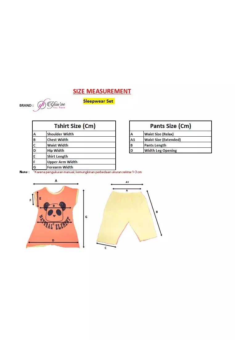 You've (YouHave) Sleepwear Set Baju Tidur Lingerie Wanita 1648-5