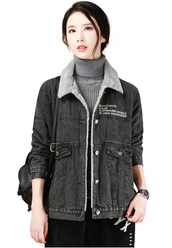 Buy A In Girls Fashion Plus Velvet Denim Jacket Online Zalora Malaysia