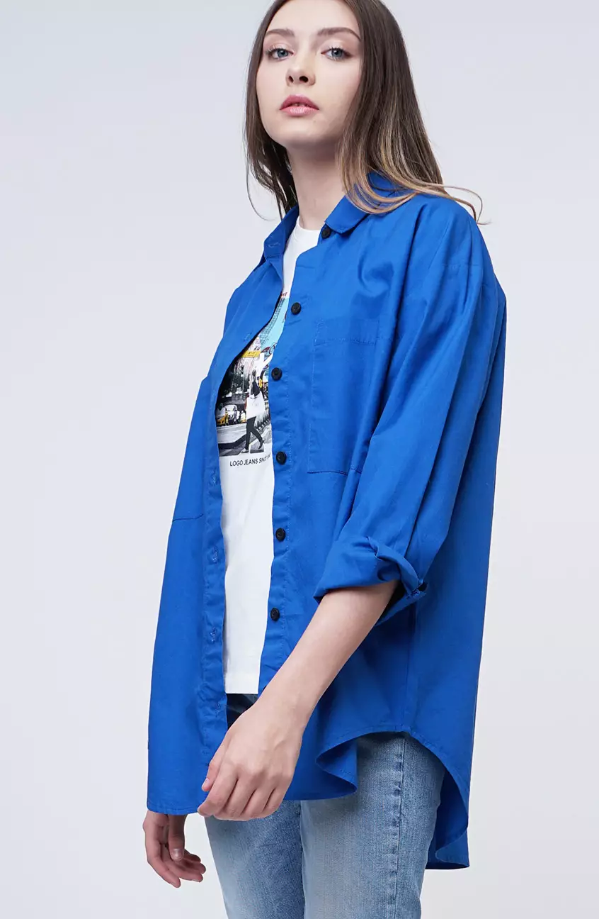 Kemeja Wanita Dyan Blue