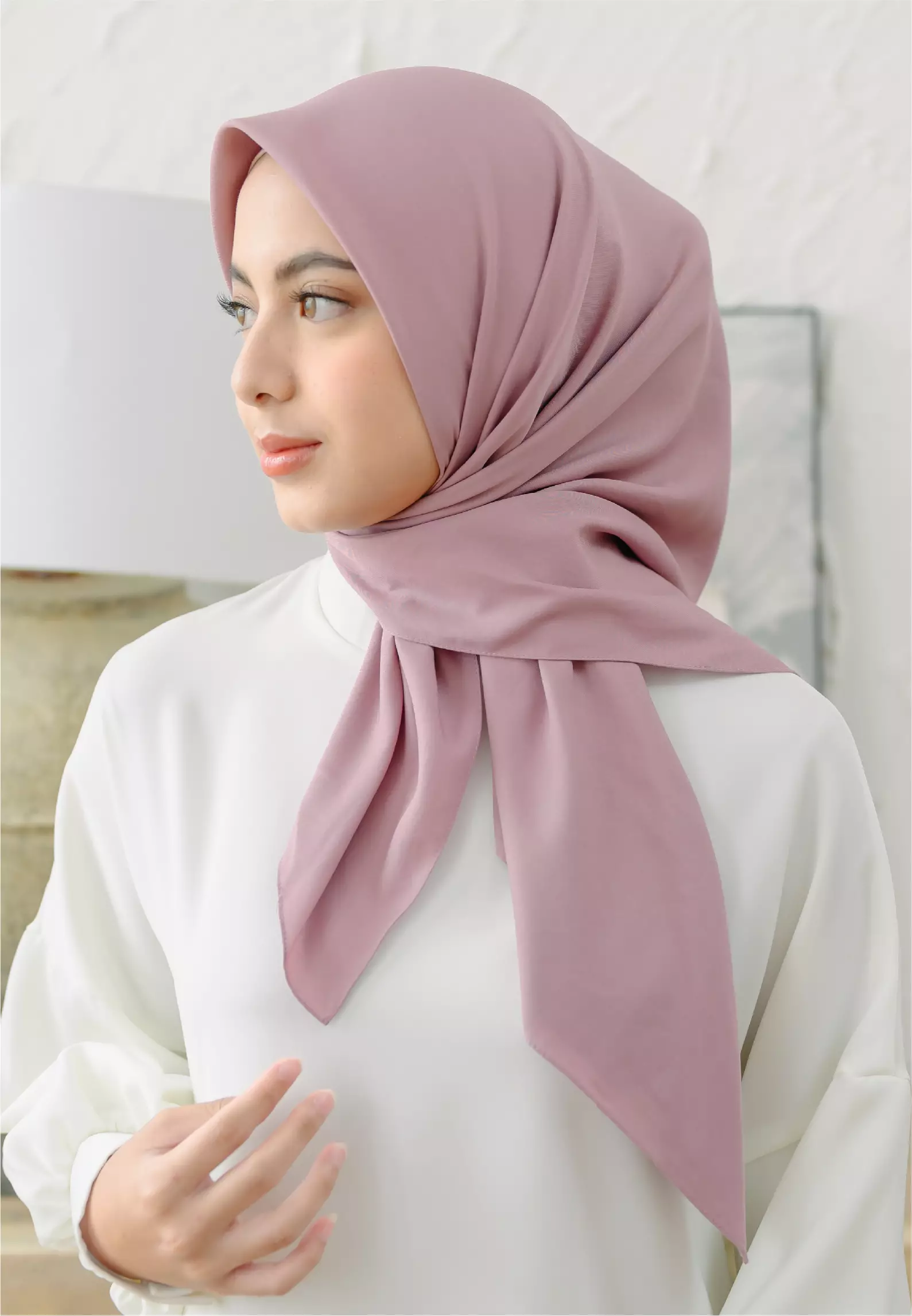 Hana Voal (Hijab Voal Segiempat Polos) Purple Pastel