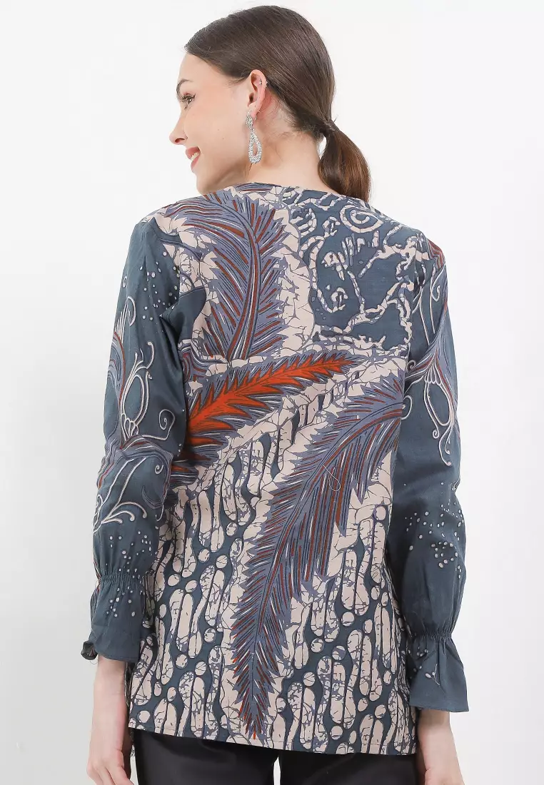 Wulu Blouse Batik Premium Wanita Casual Modern