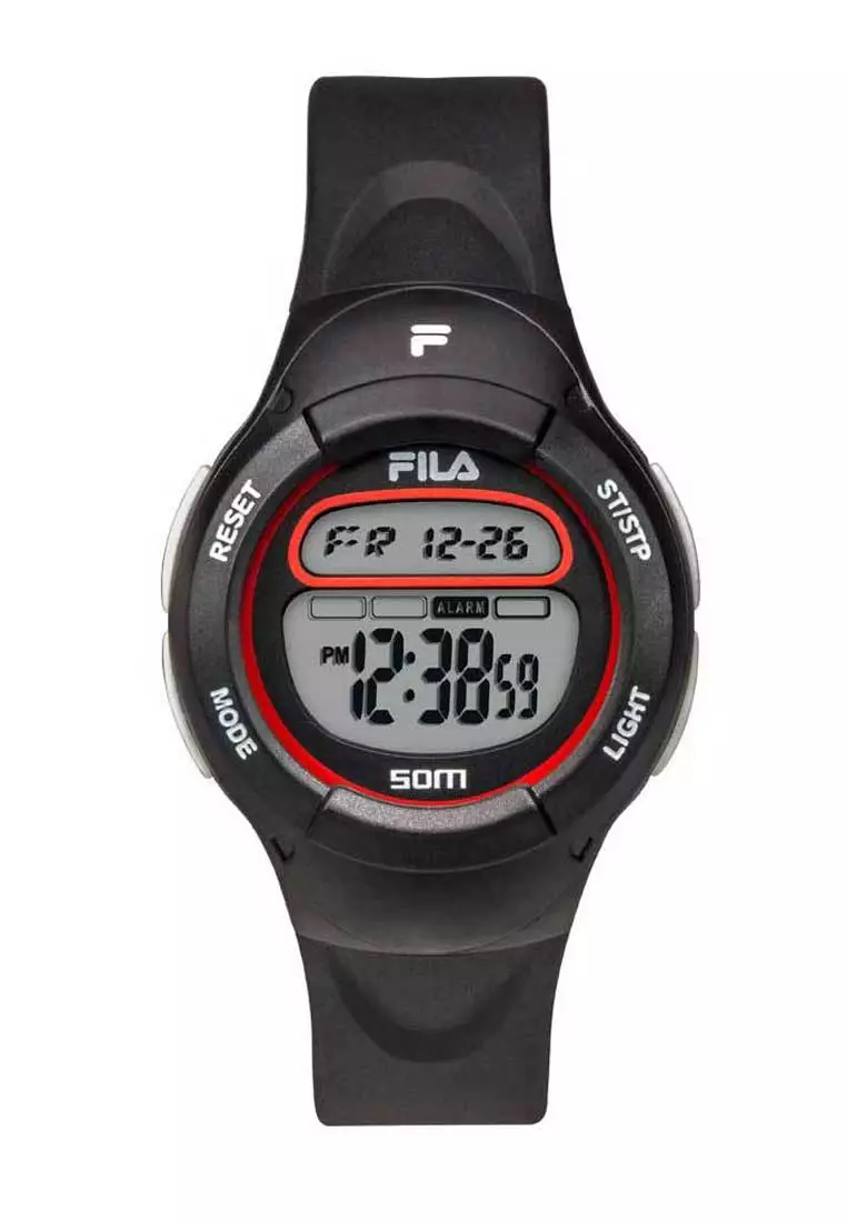 Buy Fila Watches Fila Digital Black Rubber Watch 2024 Online | ZALORA ...