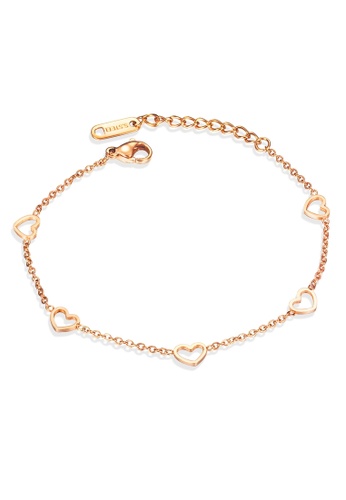 Air Jewellery gold Luxurious Bergamo Heart Bracelet In Rose Gold A0134AC3807961GS_1