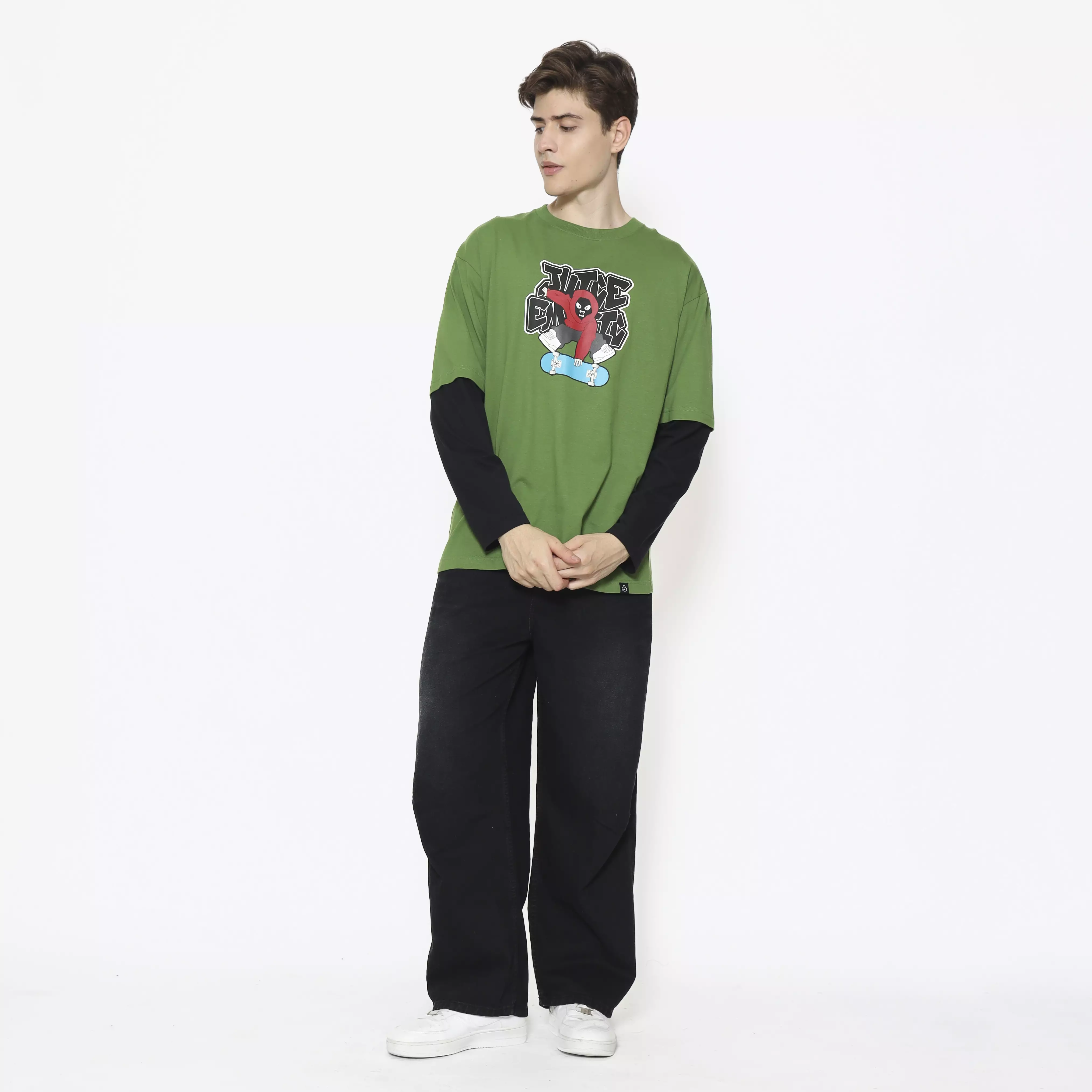 Juice Ematic Kaos Lengan Panjang Pria Vize Oversize Men Long Tee Planet Surf