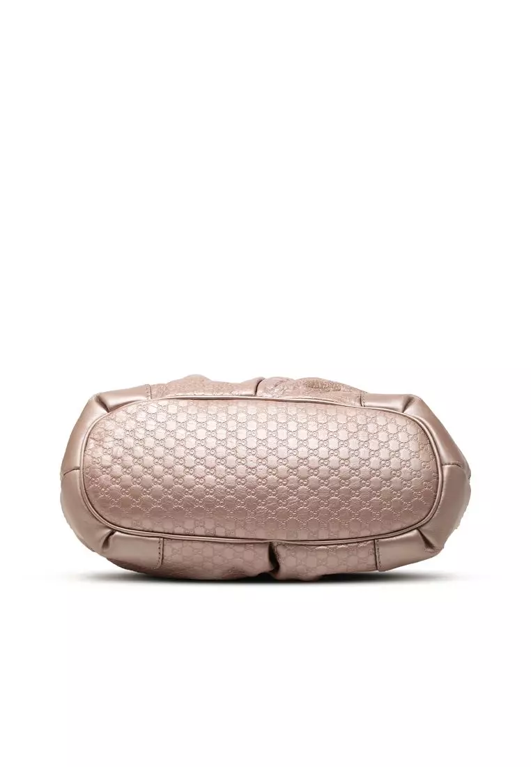 Pre-Loved Gucci Metallic Microguccissima Sukey Satchel
