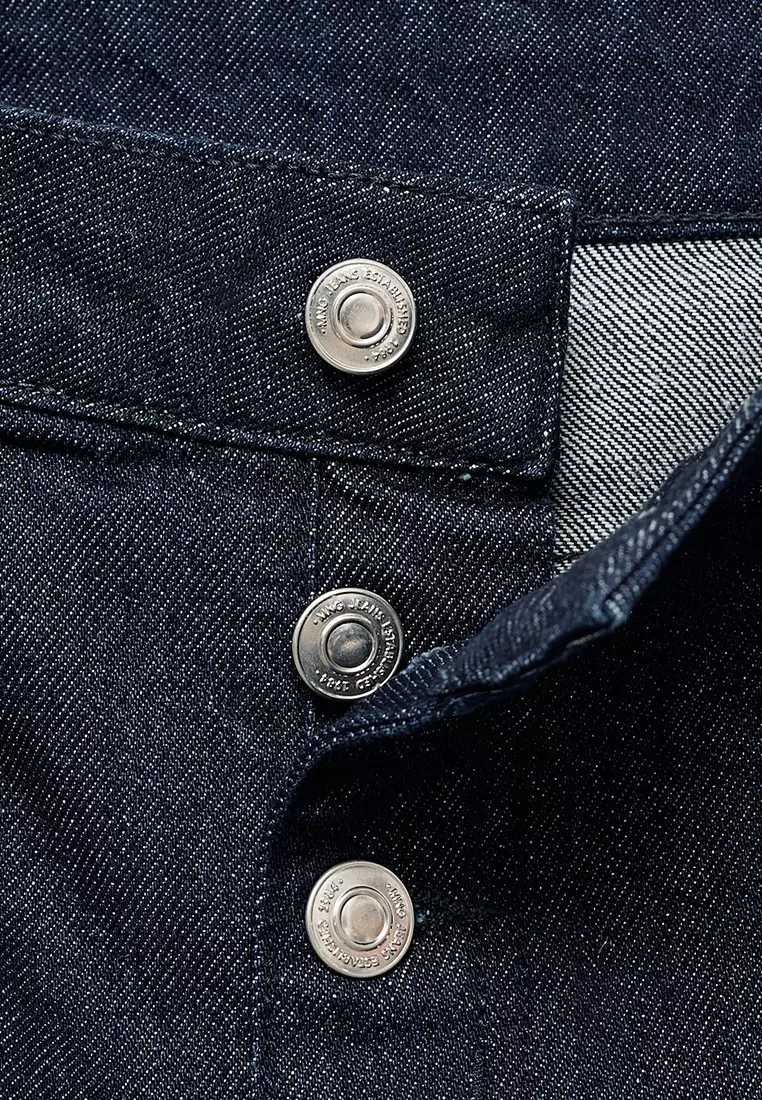 Low-Rise Straight-Leg Jeans With Buttons