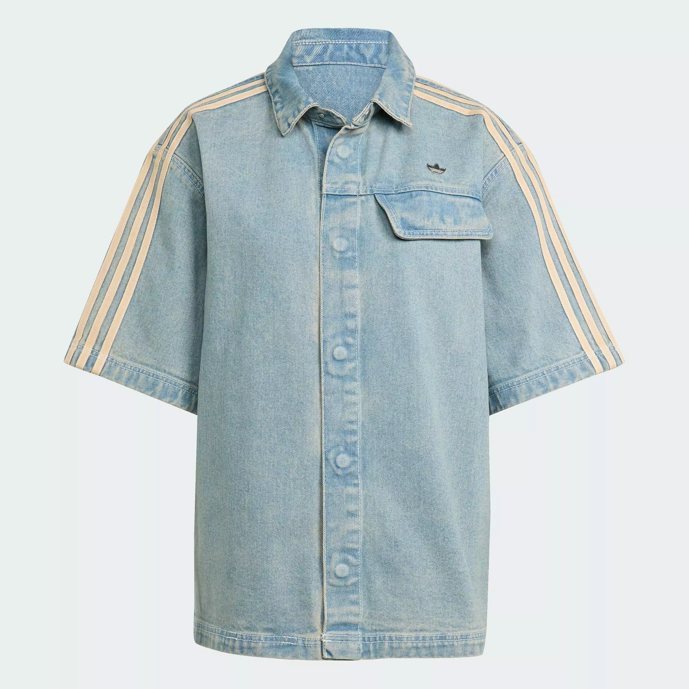 Lifestyle Premium Essentials Denim Shirt Shortsleeve Women Blue JY2871