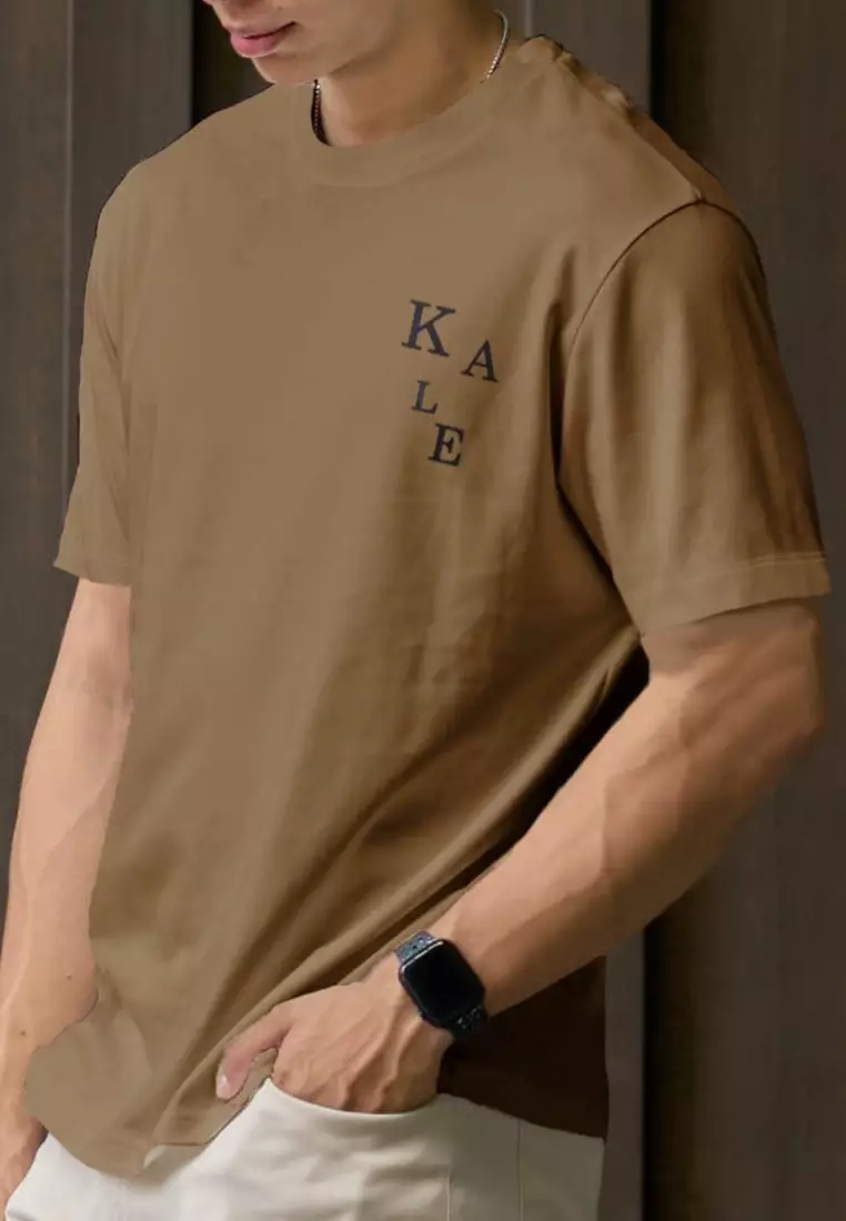 Kale Kai Brown / Cotton Cloudy / Kaos Boxy Fit / Kaos Korea / Atasan Kaos Pria / Kaos Basic Pria
