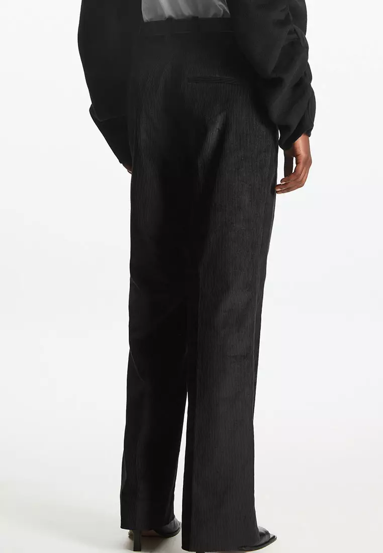 Slim-Fit High-Waisted Corduroy Trousers