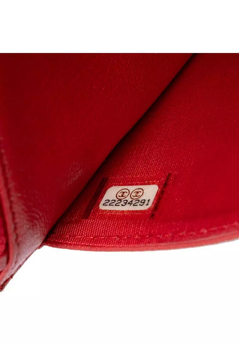 Pre-Loved Chanel Cc Diagonal Quilted Goatskin Wallet On Chain