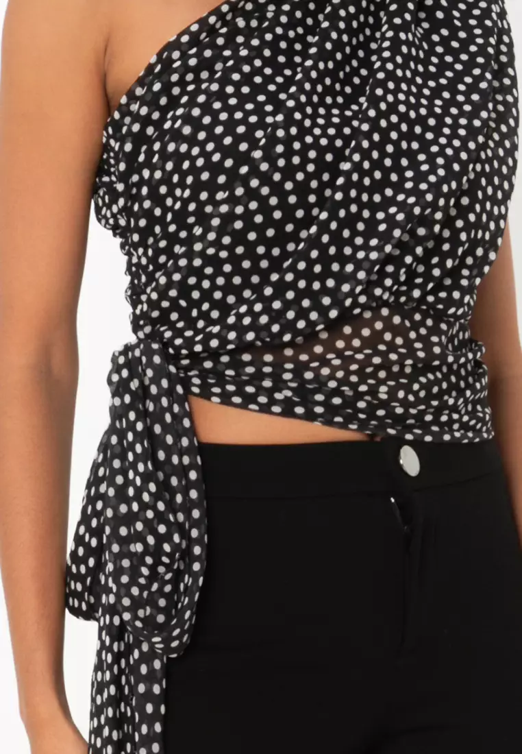 Polka-Dot Top with Knot Detail