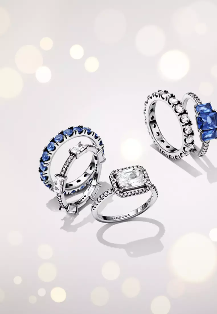Pandora Rectangular Bars Sparkling Pavé Ring