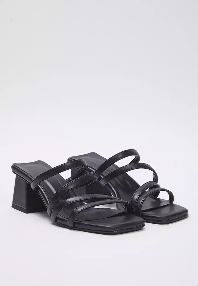 Square Toe Block Heels Slippers