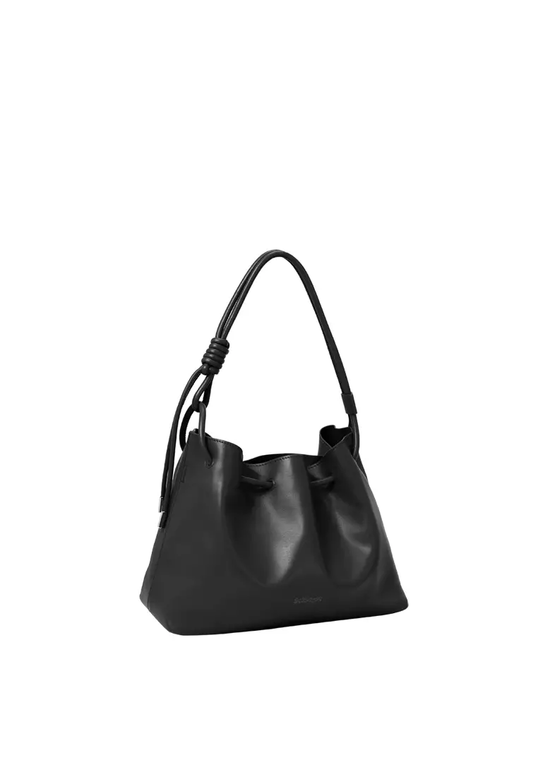 Buy Rabeanco ELIANA Knotty Ruched Two-Way Bag - Black Online | ZALORA ...