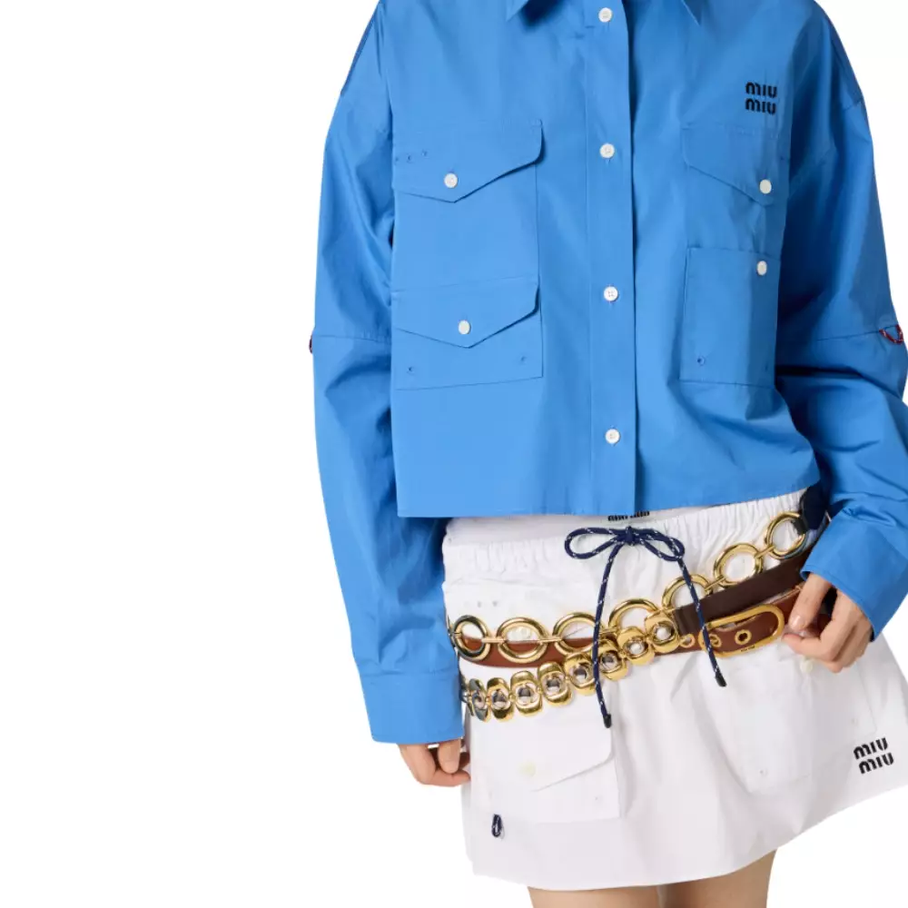 Boxy Poplin Shirt Periwinkle Blue