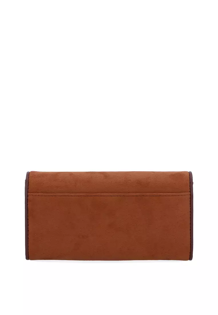 Dakota Velveteen 2-Fold Long Wallet - Brown