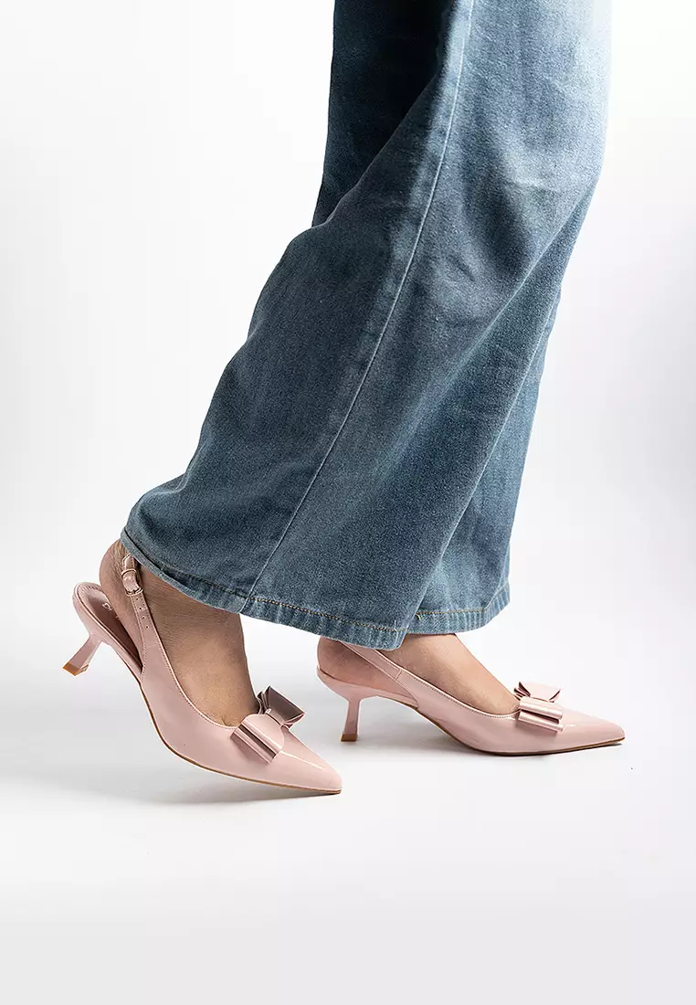 Winnie  Bow Flared Heels