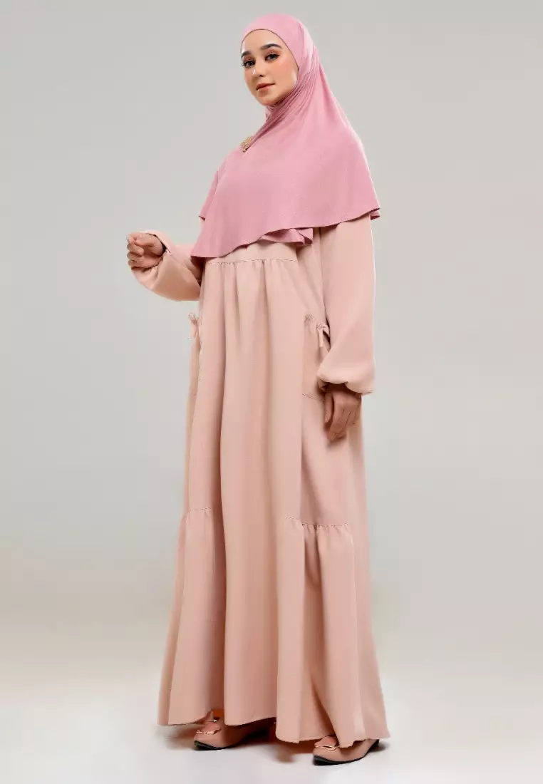 Rabbani - Gamis Dress Muslim Wanita Dreslim Amelia Peach Exclusive