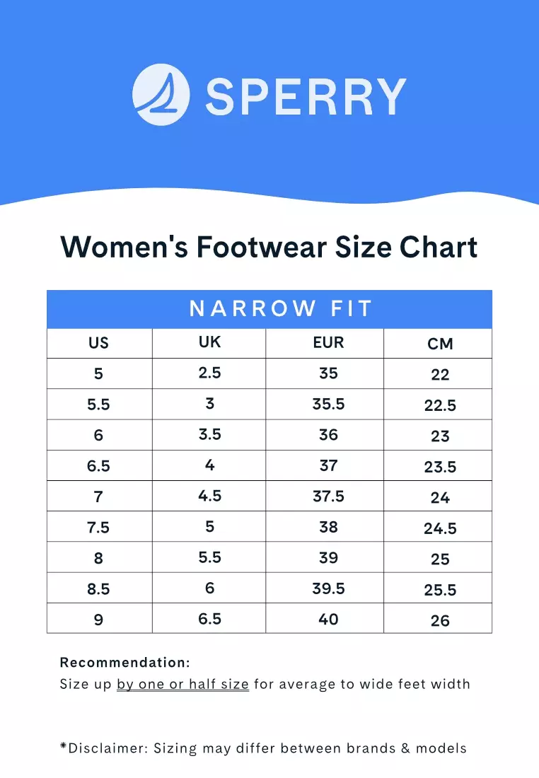 Sperry hot sale size chart
