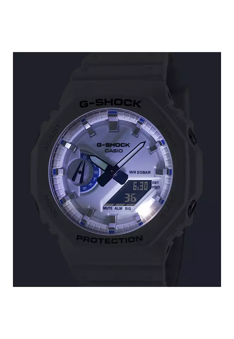 GA-2100HDS-7A Men’s Analog Digital Watch White Resin Band